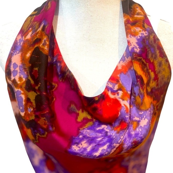 Adiva Red and Purple Abstract Halter Blouse - Picture 5 of 10